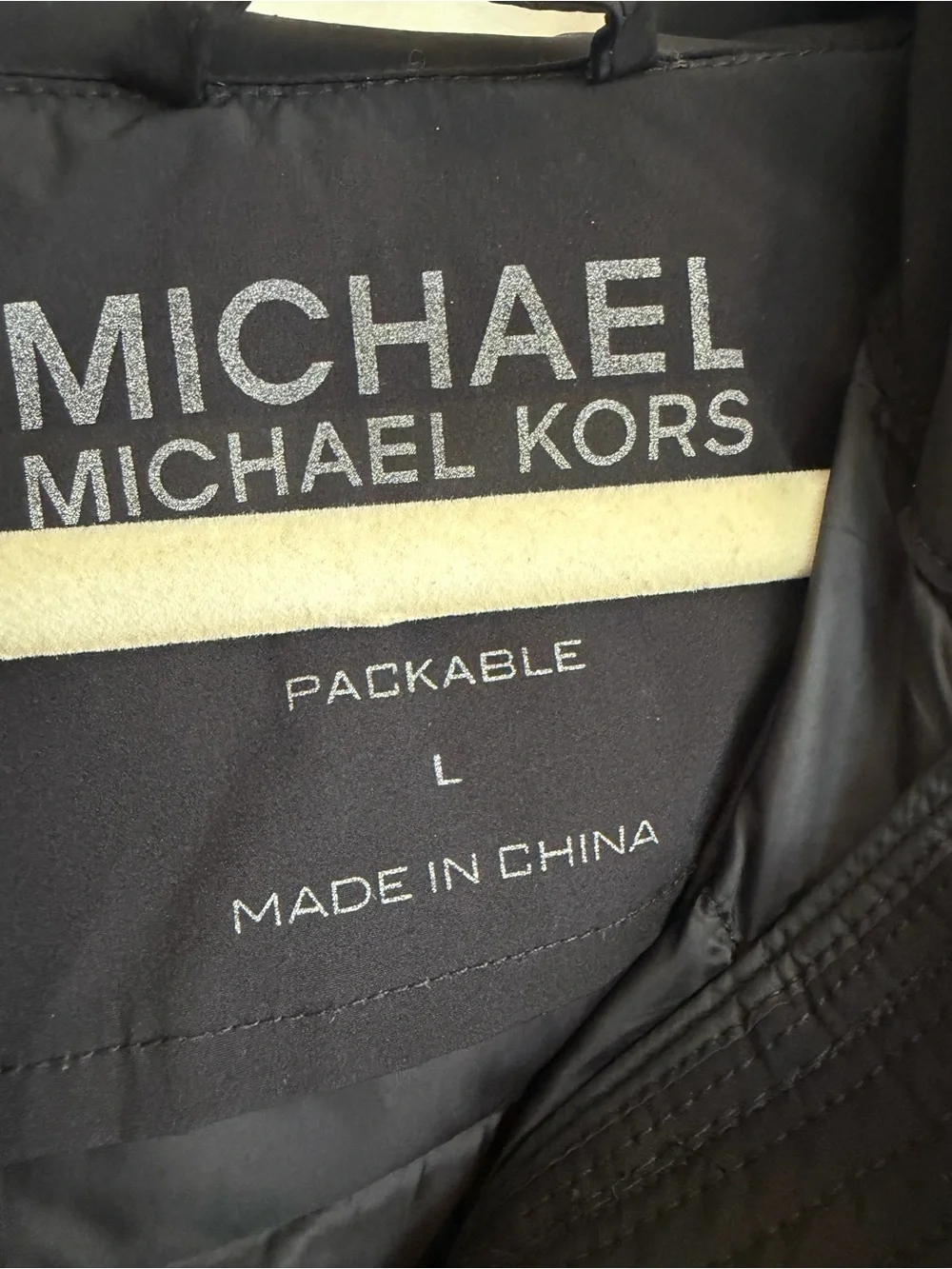 Michael Kors Women's Black Hooded Packable Puffer Coat Size L